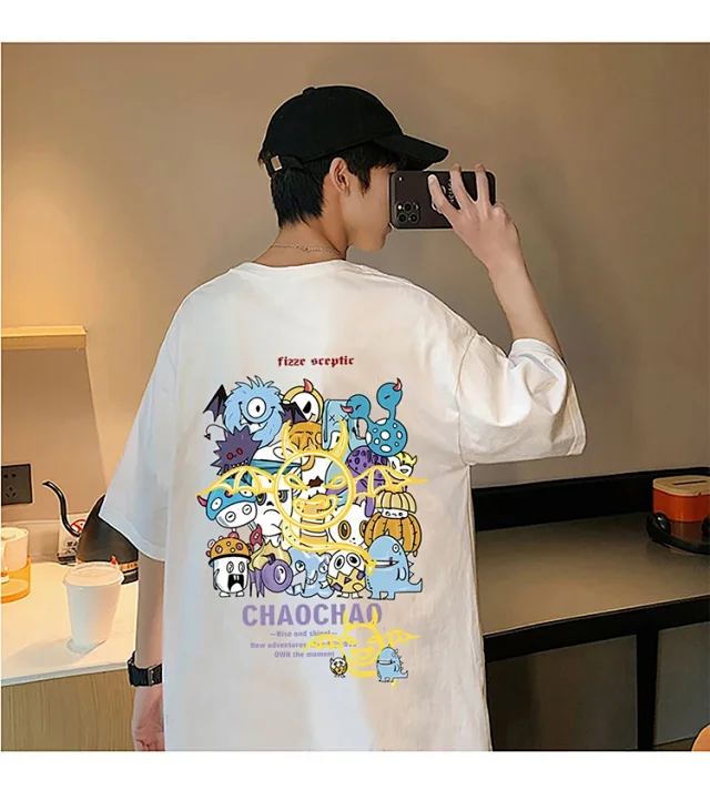 Men's Loose Fit Cotton Graphic T-Shirt Detail