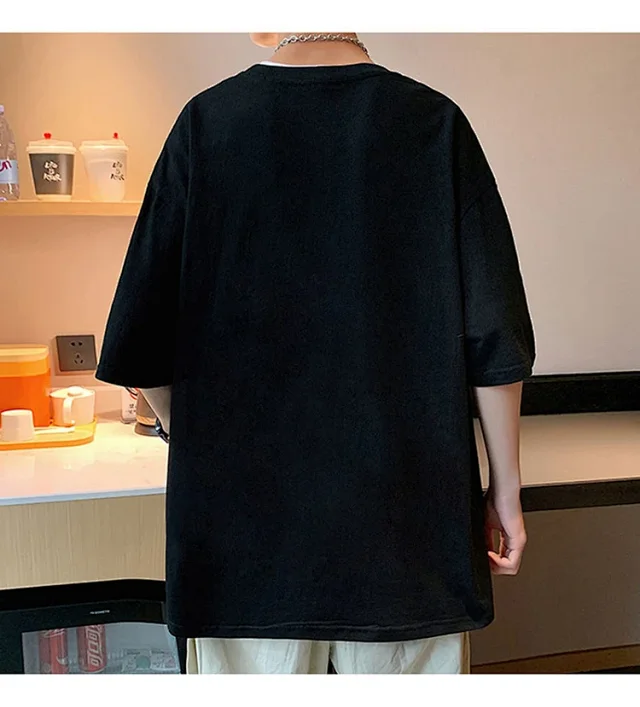 Starry Night Men's Loose Cotton T-Shirt Detail