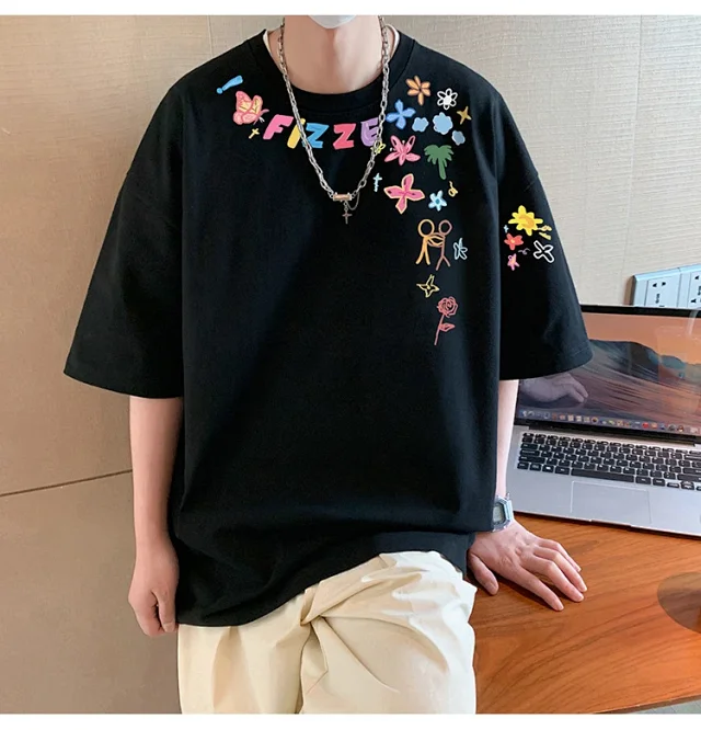 Men's Heavyweight Cotton Plus-Size T-Shirt Detail