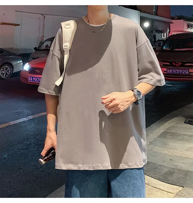 Men's Summer Oversized Heavyweight Cotton T-Shirt Detail