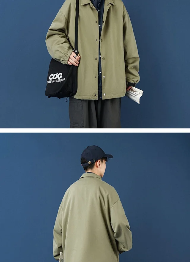 Men's Plus Size Korean Coach Jacket Detail