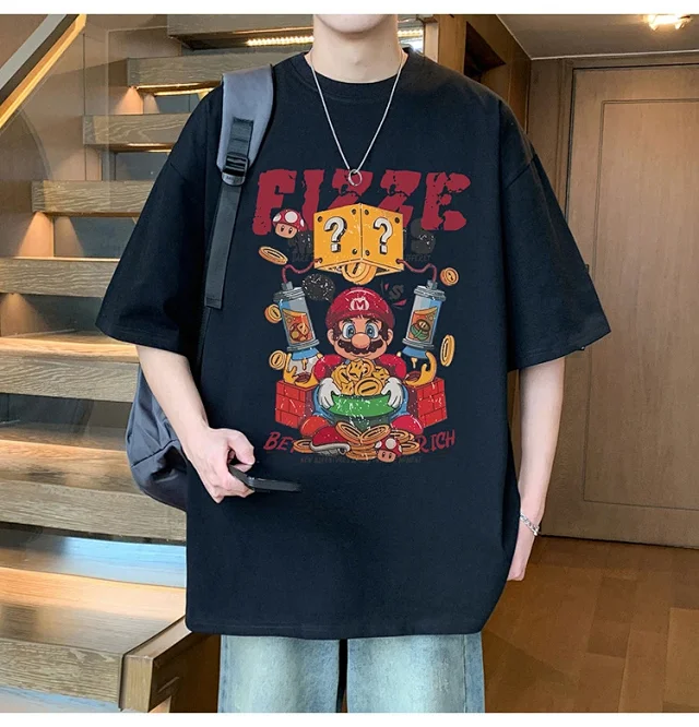 Men's 2025 Summer Cotton Cartoon Tee Detail