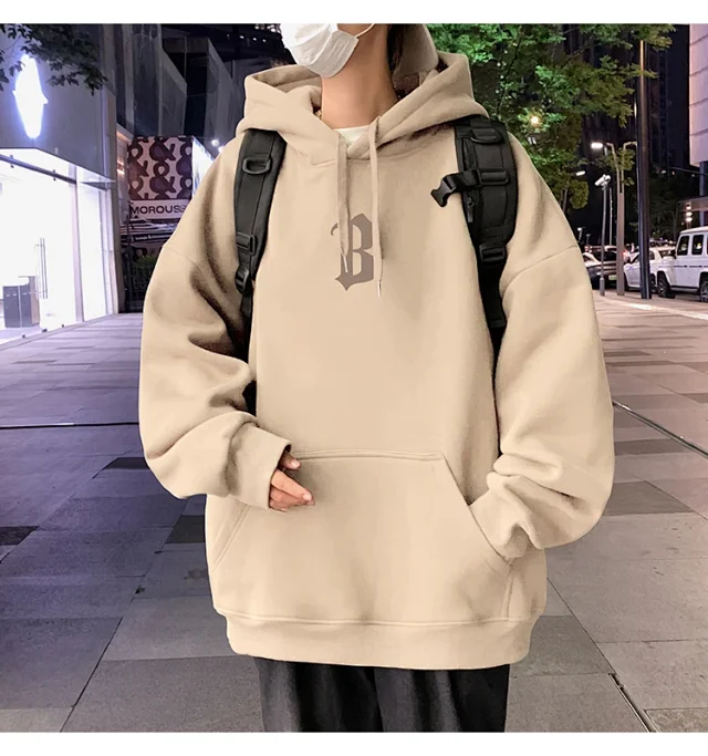 Japanese Hiphop Men's Oversized Cotton Hoodie Detail