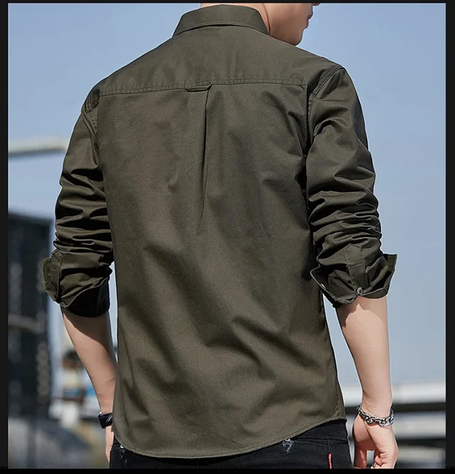 Men's Casual Work Long Sleeve Shirt Detail