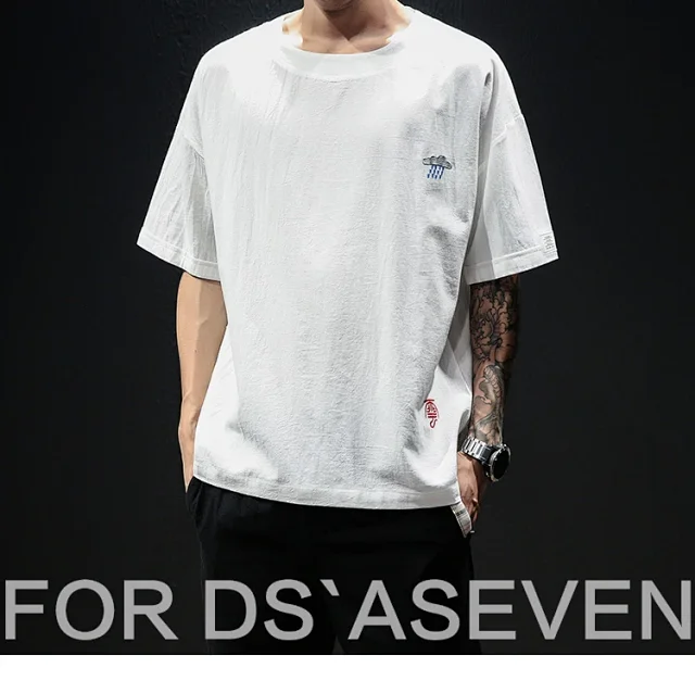 Linen T-shirt Men's Short Sleeve Detail