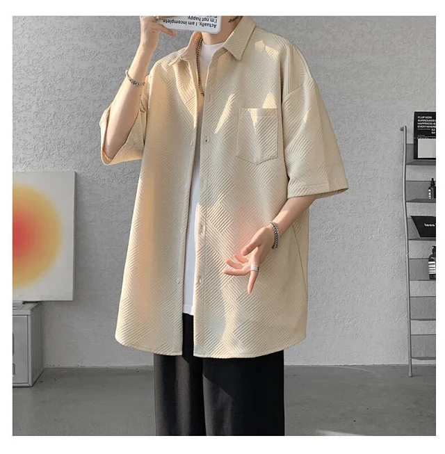 Baroque Japanese Men's Boyfriend Short-Sleeve Shirt Detail