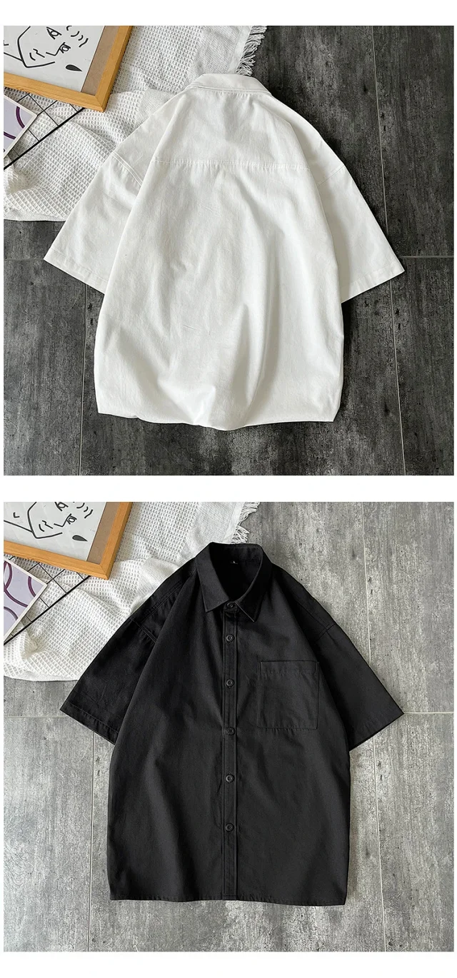 Men's Summer Casual Cotton Short-Sleeve Shirt Detail