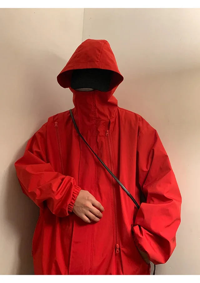 Men's HK Style A/W Loose Warm Hooded Jacket Detail