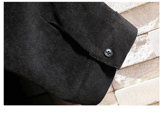 Men's Retro Korean Corduroy Shirt Jacket Detail