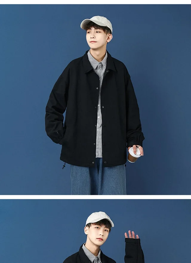 Men's Plus Size Korean Coach Jacket Detail