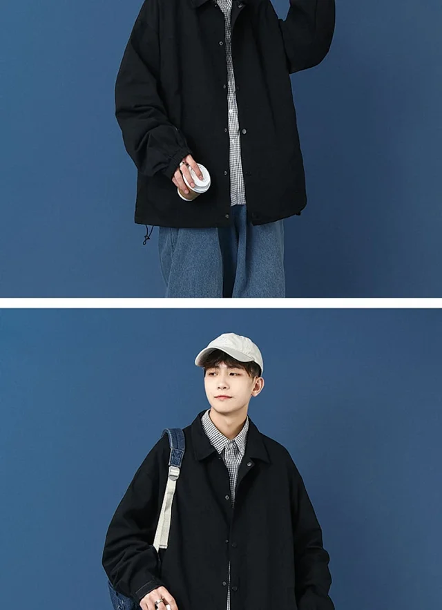 Men's Plus Size Korean Coach Jacket Detail