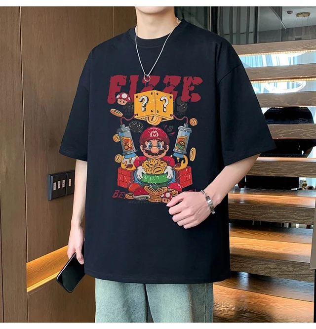 Men's 2025 Summer Cotton Cartoon Tee Detail