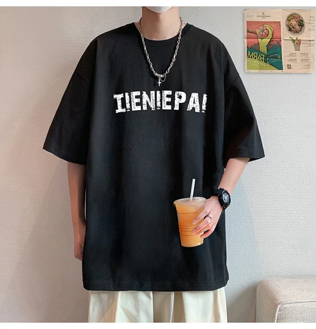 Men's Heavyweight Cotton Loose Fit T-Shirt Detail