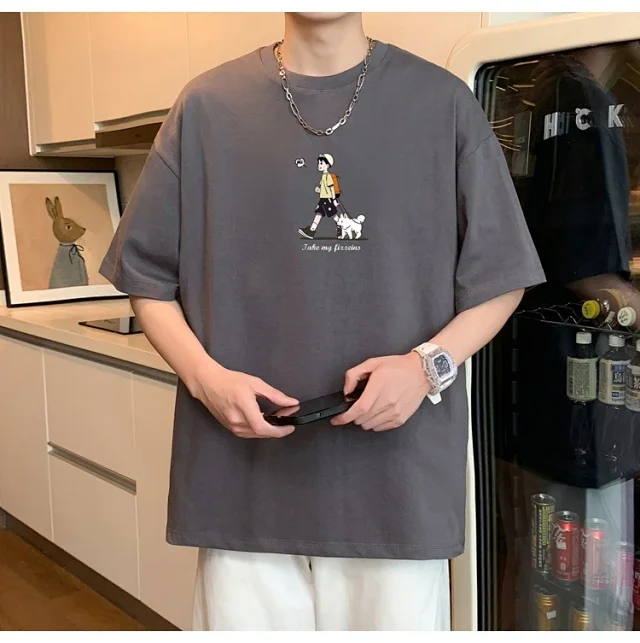 Men's Big Size Cotton Summer T-Shirt Detail