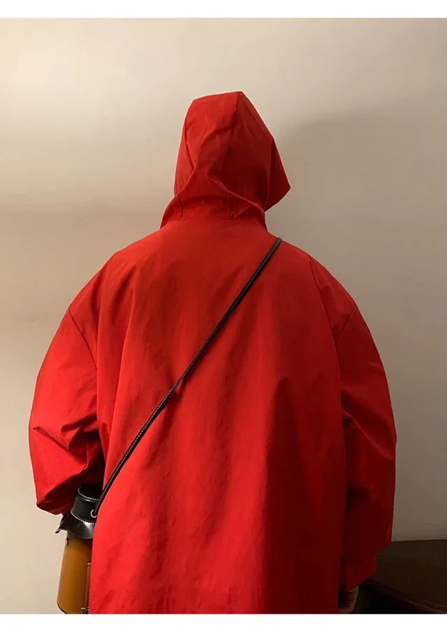 Men's HK Style A/W Loose Warm Hooded Jacket Detail
