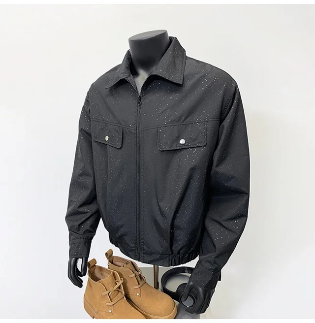 Starry Sky Men's Edgy Flight Jacket Detail