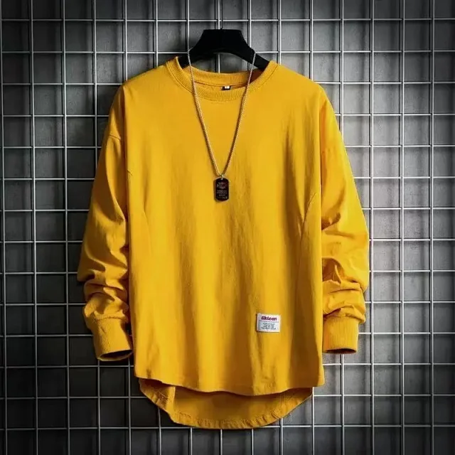 Men's Trendy Oversized Long Sleeve Tee Detail