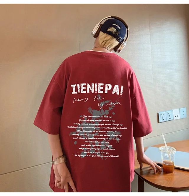 Men's Heavyweight Cotton Loose Fit T-Shirt Detail
