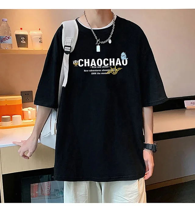 Men's Loose Fit Cotton Graphic T-Shirt Detail