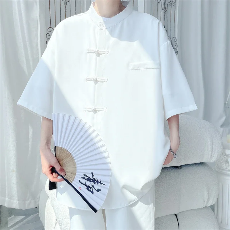 Men's New-Chinese Ice-Silk Short-Sleeve Shirt
