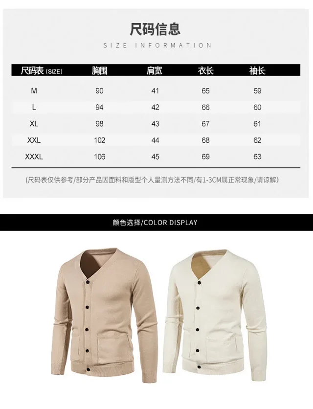 Men's Korean Style Knit Cardigan Autumn New Detail