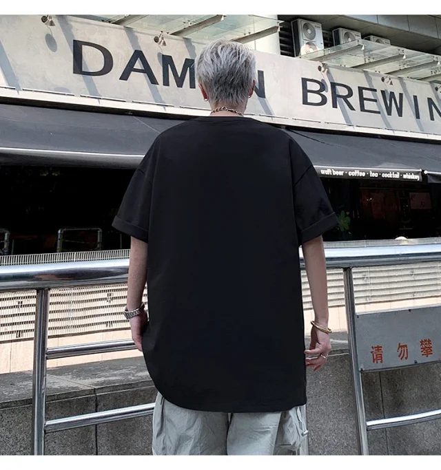 Men's HK Style Oversize Cotton Tee Detail