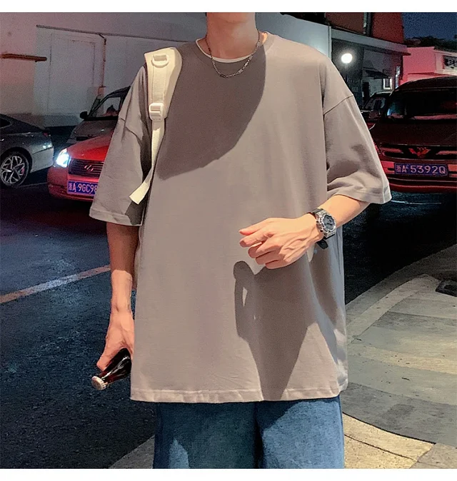 Men's Summer Oversized Heavyweight Cotton T-Shirt Detail