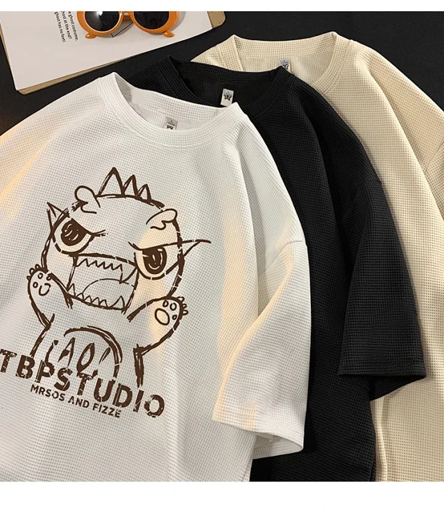 Men's Short Sleeve Dino Waffle Tee Detail