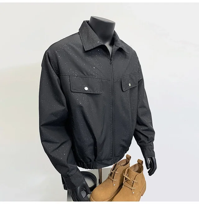 Starry Sky Men's Edgy Flight Jacket Detail