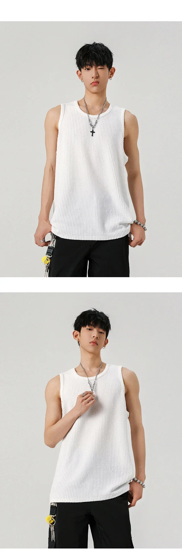 Men's Relaxed Street Sleeveless Vest Detail