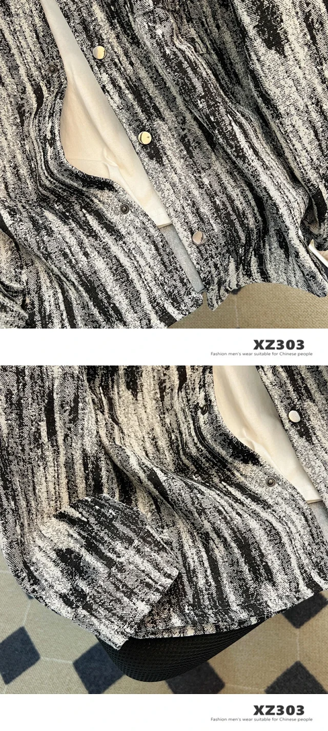 Men's Tie-Dye Oversized Long Sleeve Shirt Detail
