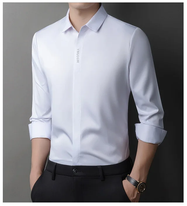 Men's Tailored Stretch Long Sleeve Shirt Detail