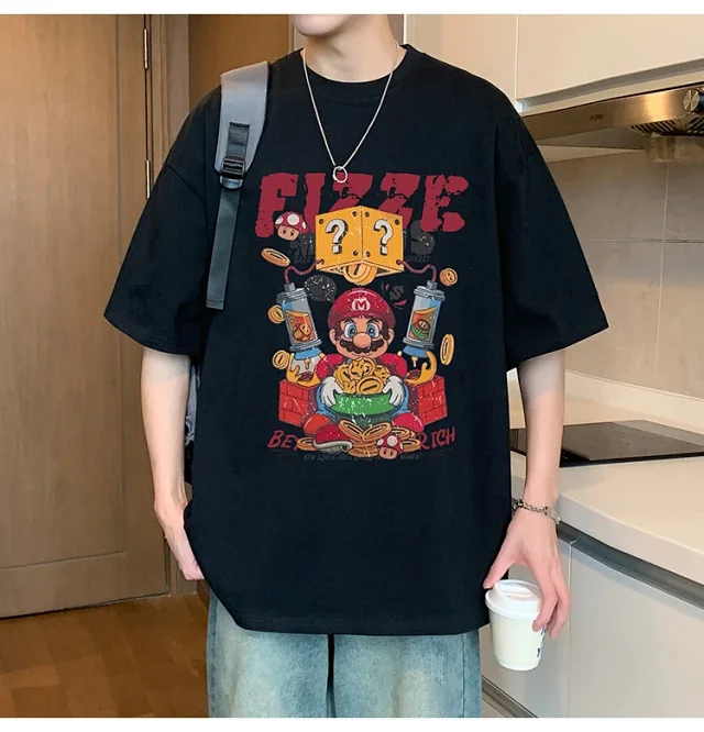 Men's 2025 Summer Cotton Cartoon Tee Detail
