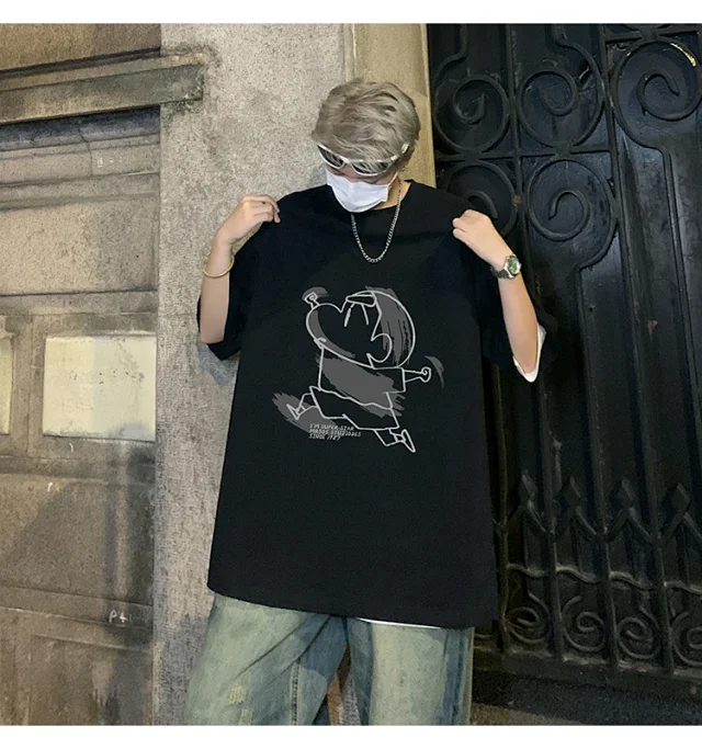 Men's HK Style Oversize Cotton Tee Detail