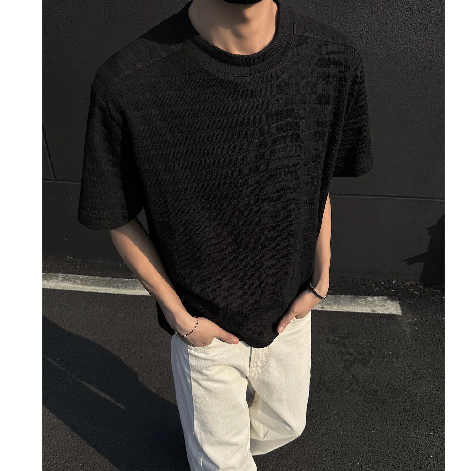 Cleanfit Men's Textured Short Sleeve T-Shirt