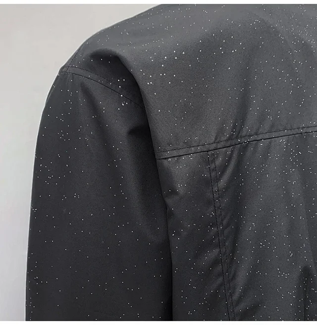 Starry Sky Men's Edgy Flight Jacket Detail
