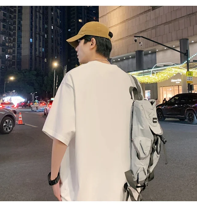 Men's Trendy Oversized Heavyweight Cotton T-Shirt Detail