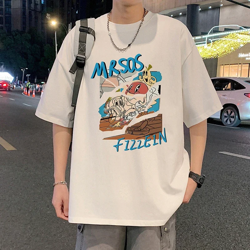 Plus Size Men's Summer Cartoon Tee