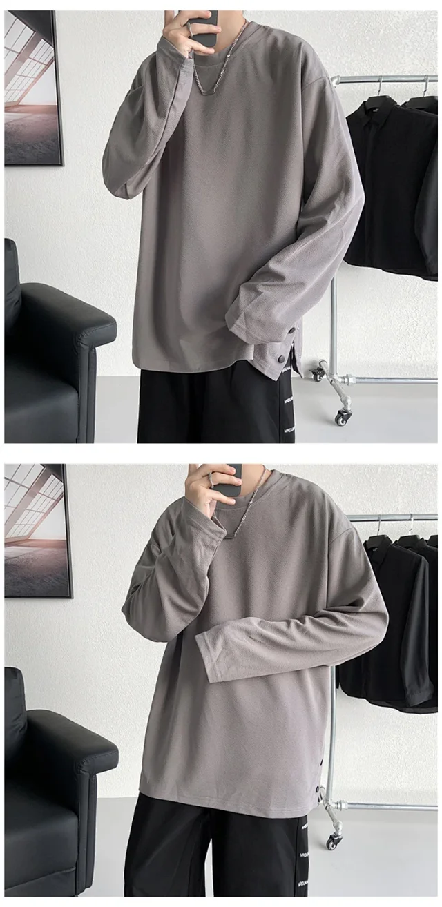 Men's HK Style Button-Down Long-Sleeve Tee Detail