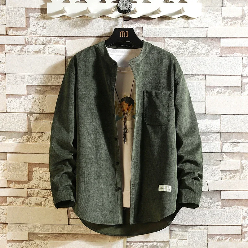 Men's Long Sleeve Korean Corduroy Shirt