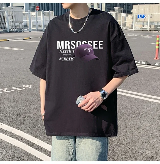 Men's Heavyweight Cotton Summer Tee Loose Detail