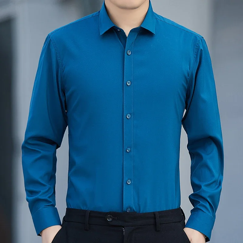 Men's Slim-Fit Wrinkle-Free White Shirt