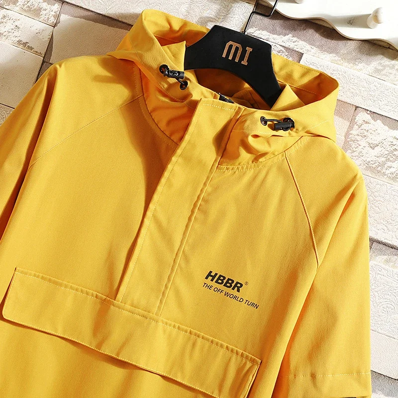 Men's Lightweight Trendy Hooded Half-Zip Jacket