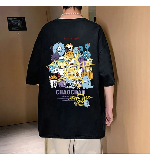 Men's Loose Fit Cotton Graphic T-Shirt Detail