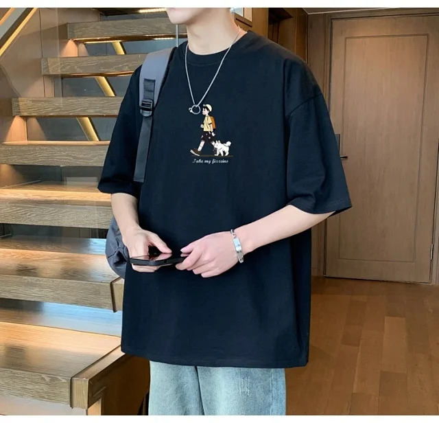 Men's Big Size Cotton Summer T-Shirt Detail