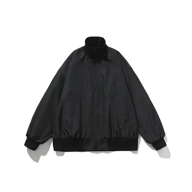 Men's Oversized Cropped Vintage Bomber Jacket Detail