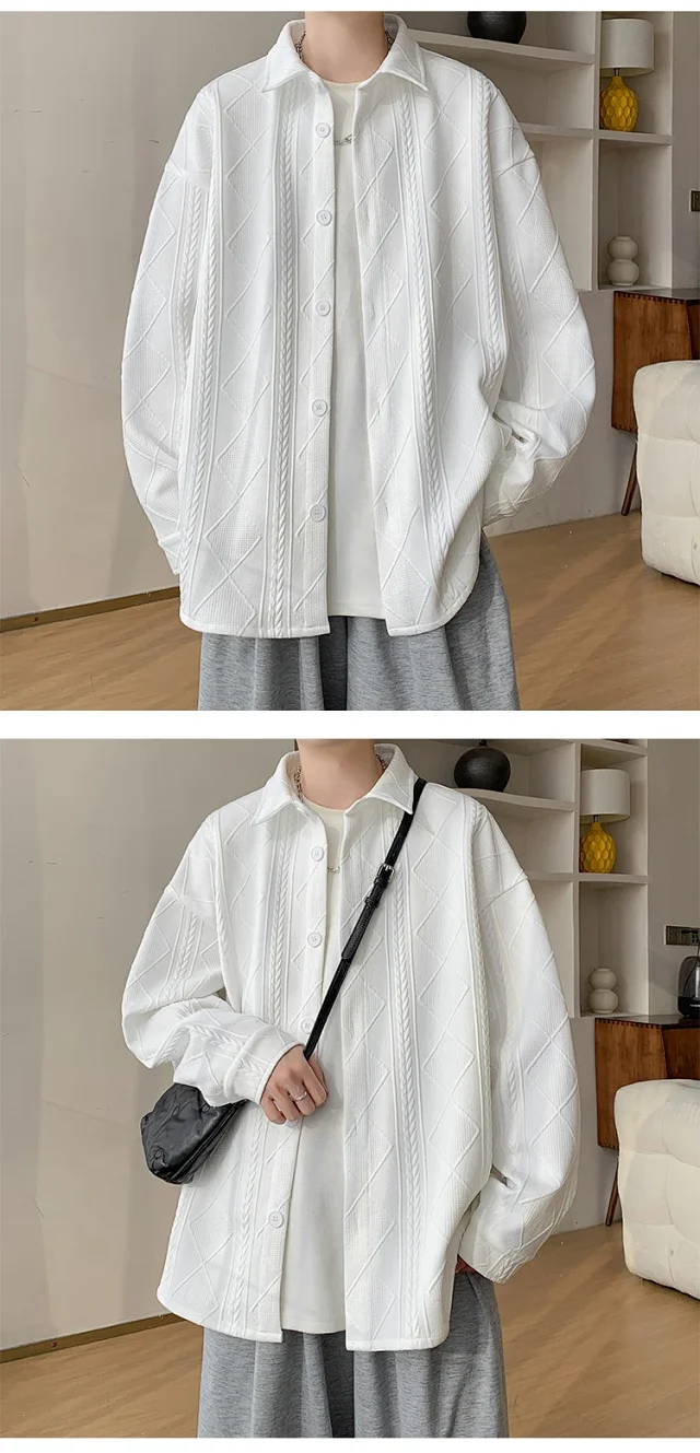 Trendy Boys' Jacquard Long Sleeve Shirt Detail