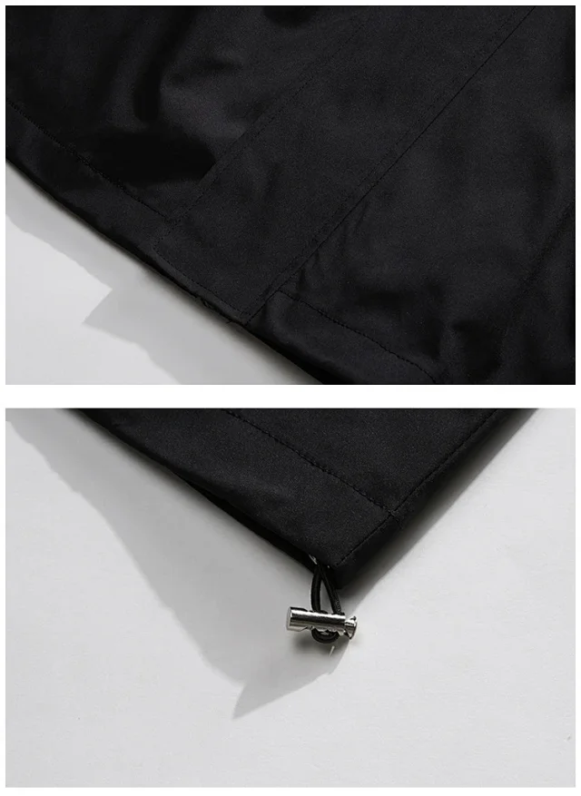 Men's HK Style Loose Hooded Windbreaker Detail