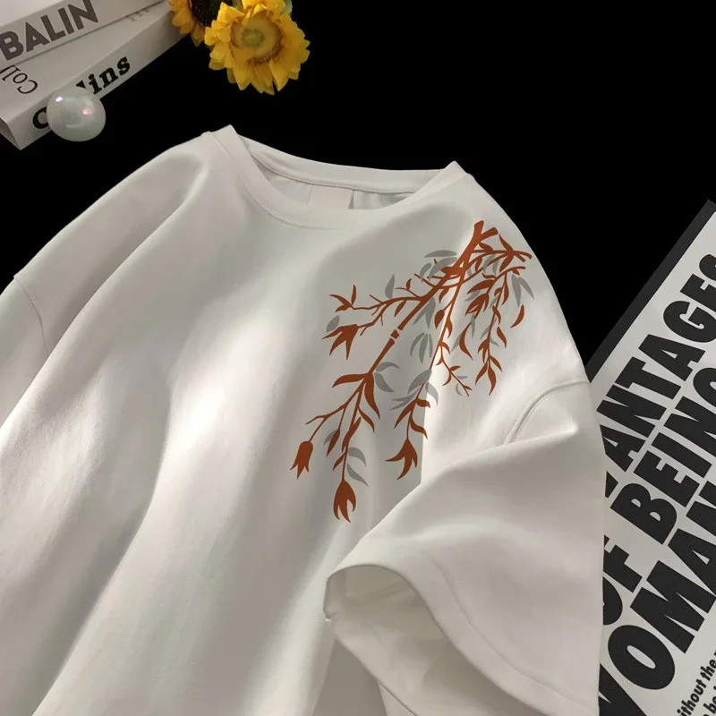 Men's Chinese-Style Printed Heavyweight Cotton Tee