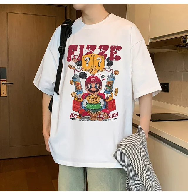 Men's 2025 Summer Cotton Cartoon Tee Detail